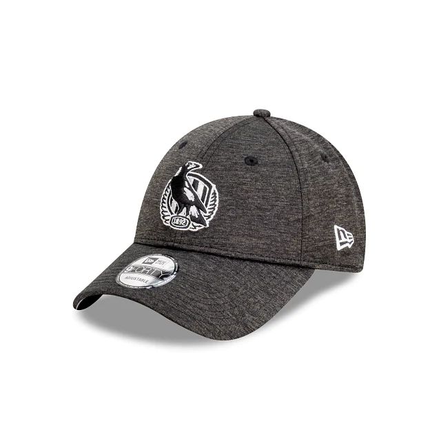 AFL Collingwood Magpies Shadow Tech Metallic Official Team Colours 9Forty Snapback (YXS3777) - Black New Era Caps